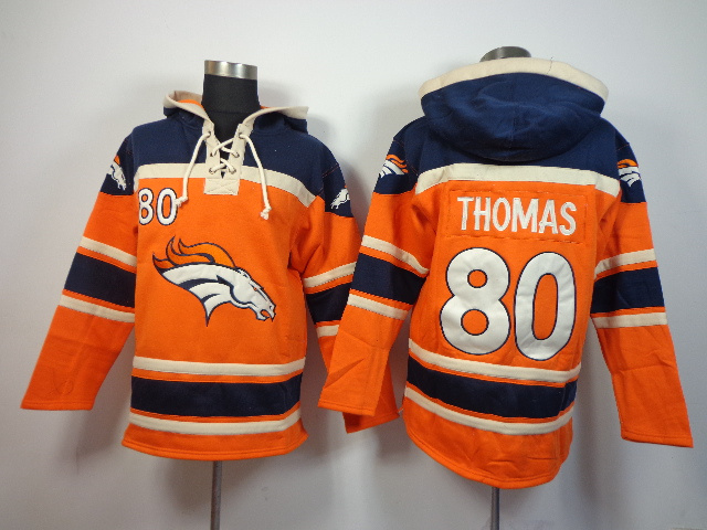 NFL Denver Broncos #80 Thomas Orange Hoodie