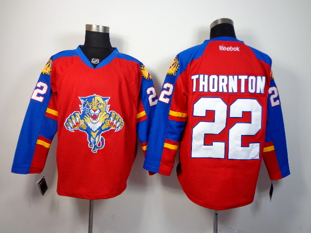 NHL Florida Panthers #22 Thornton Red Blue Jersey