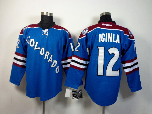 NHL Colorado Avalanche #12 Iginla Blue Red Jersey
