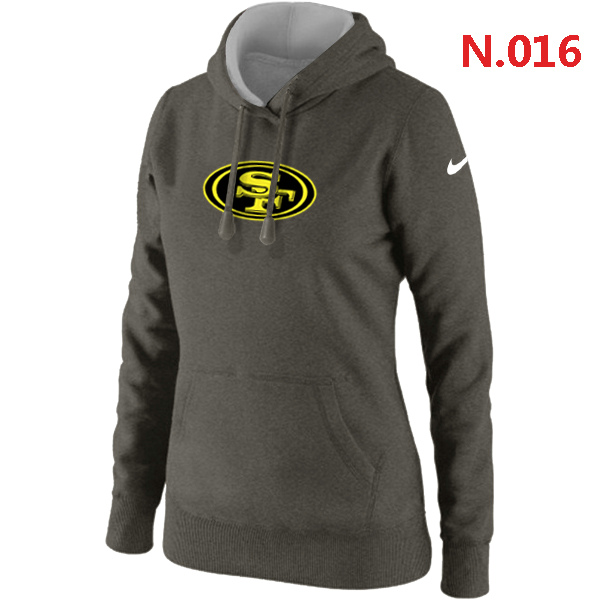 NFL San Francisco 49ers Women Hoodie D.Grey Yellow Logo