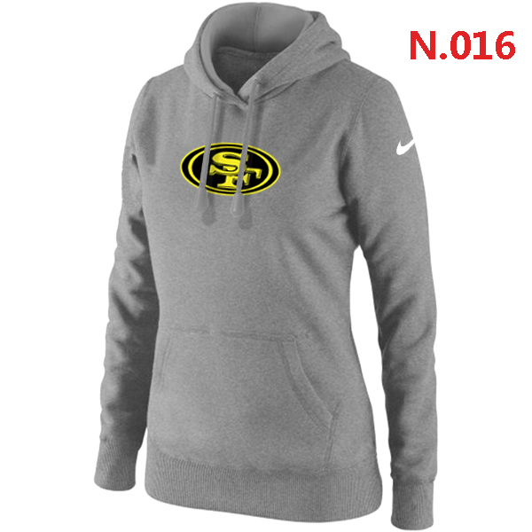 NFL San Francisco 49ers Women Hoodie Grey Yellow Logo