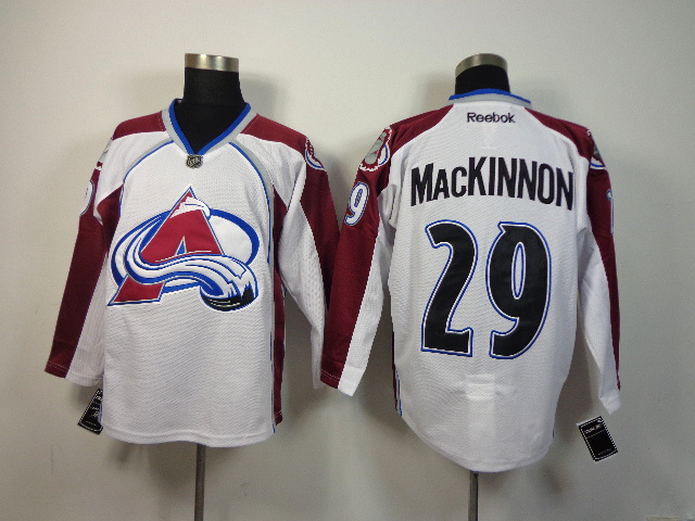 NHL Colorado Avalanche #29 MacKinnon White Jersey