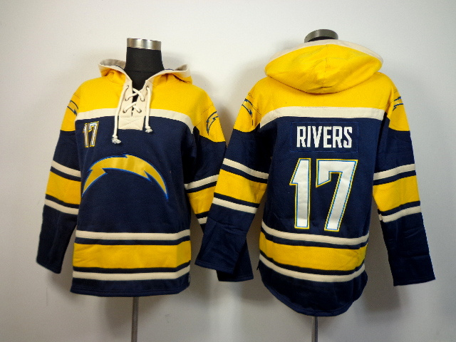 NFL San Diego Chargers #17 Rivers Blue Yellow Hoodie