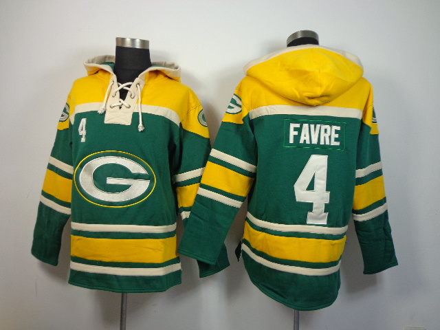 NFL Green Bay Packers #4 Favre Green Hoodie