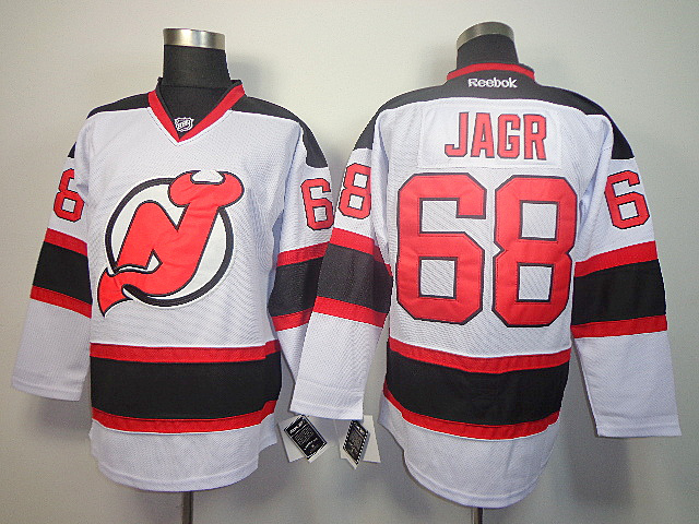 NHL New Jersey Devils #68 Jagr White Jersey