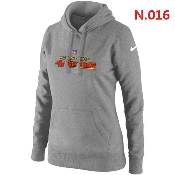 NFL San Francisco 49ers Women Hoodie Grey Superbowl Logo