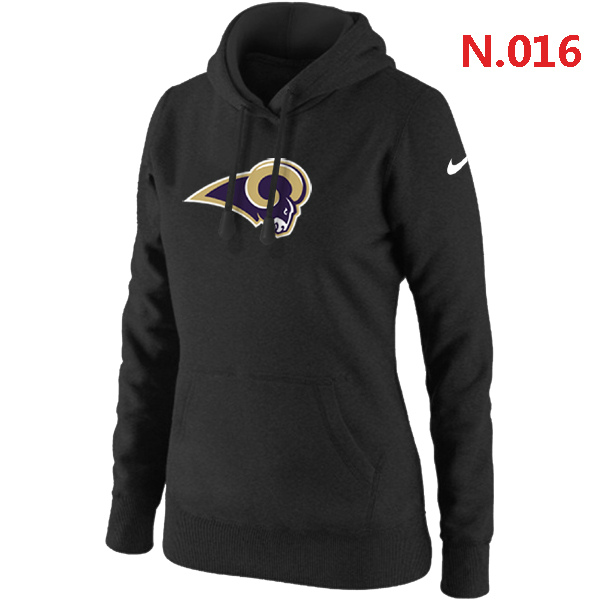 NFL St. Louis Rams Black Hoodie for Women