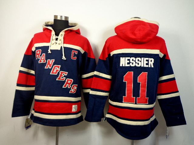 NHL New York Rangers #11 Messier Blue Red Hoodie