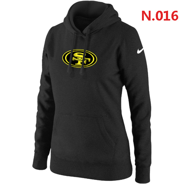 NFL San Francisco 49ers Women Hoodie Black Yellow Logo