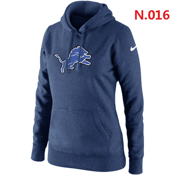 NFL Detriot Lions Dark Blue Hoodie for Women