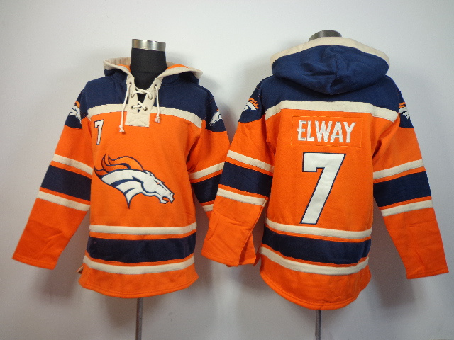 NFL Denver Broncos #7 Elway Orange Hoodie