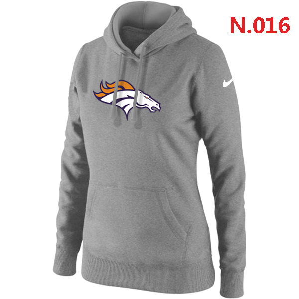 NFL Denver Broncos Light Grey Hoodie for Women