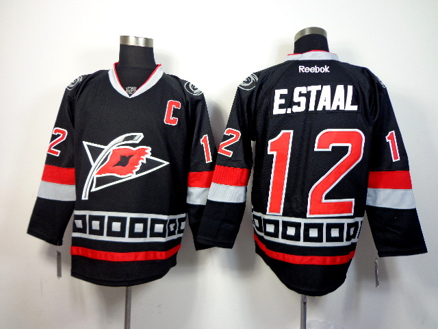 NHL Carolina Hurricanes #12 E.Staal Black Jersey