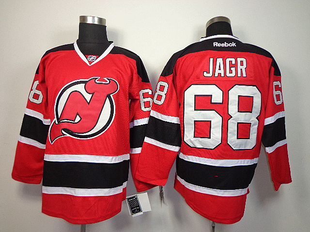 NHL New Jersey Devils #68 Jagr Red Jersey