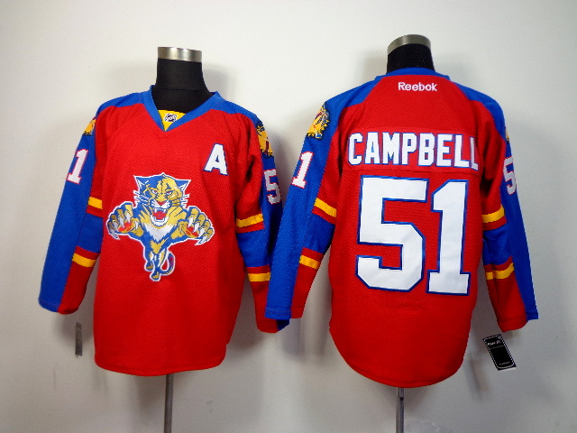 NHL Florida Panthers #51 Campbell Red Blue Jersey