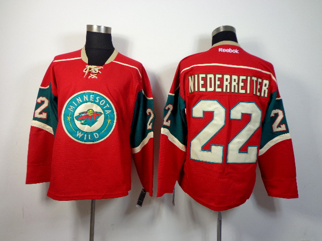 NHL Minnesota Wild #22 Niederreiter Red Jersey