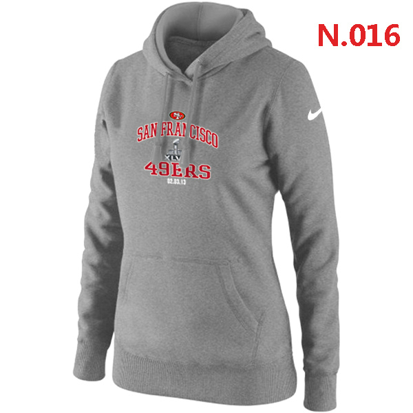 NFL San Francisco 49ers Women Hoodie Grey Superbowl Logo 2