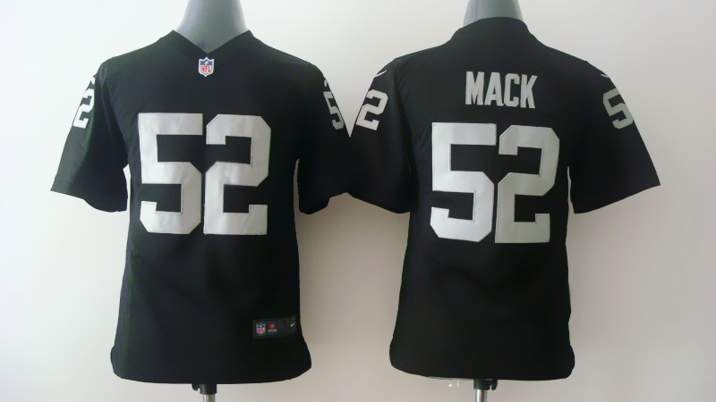 New Nike Okaland Raiders 52 Mack Black Youth Jerseys
