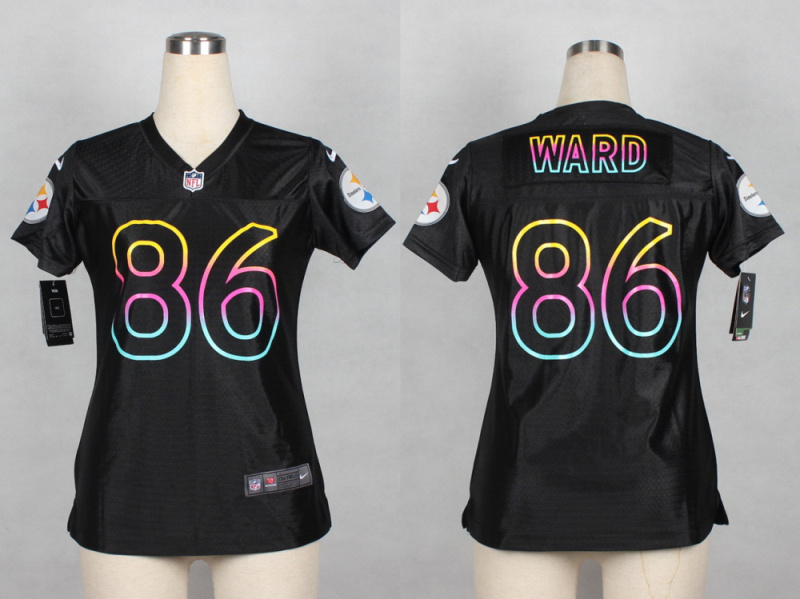 Nike Pittsburgh Steelers #86 Ward Black Fashion Women Jersey