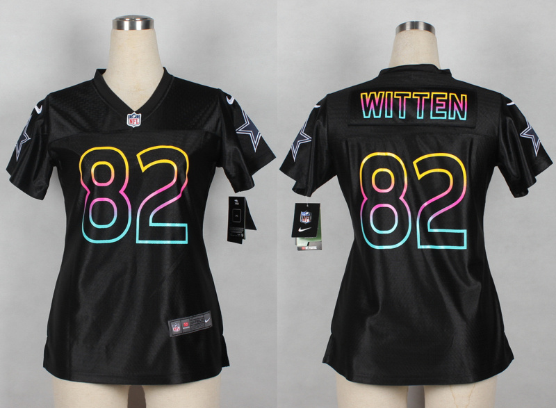 Nike Dallas Cowboys #82 Witten Black Fashion Women Jersey
