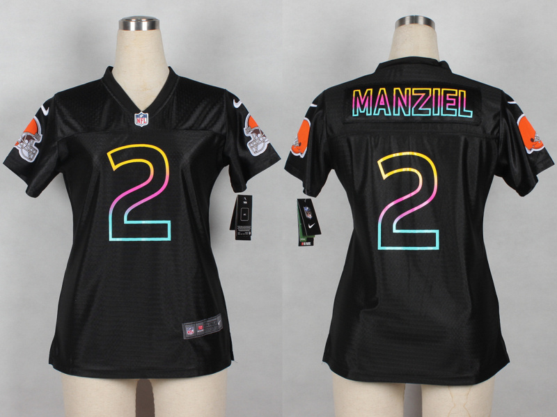 Nike Cleveland Browns 2 Manziel Black Fashion Women Jerseys