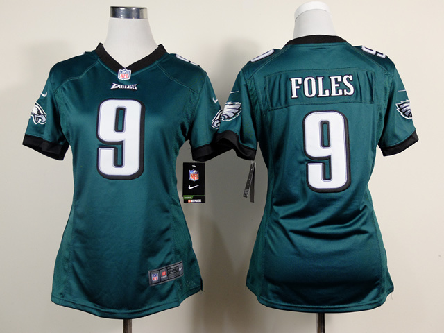 Women New Nike Philadelphia Eagles 9 Foles Green Jerseys