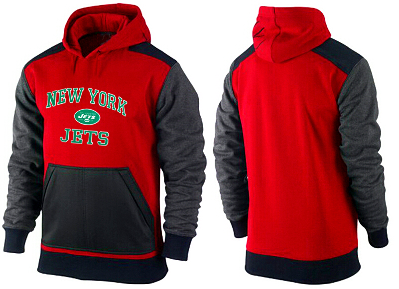 NFL New York Jets Red Black Hoodie 1