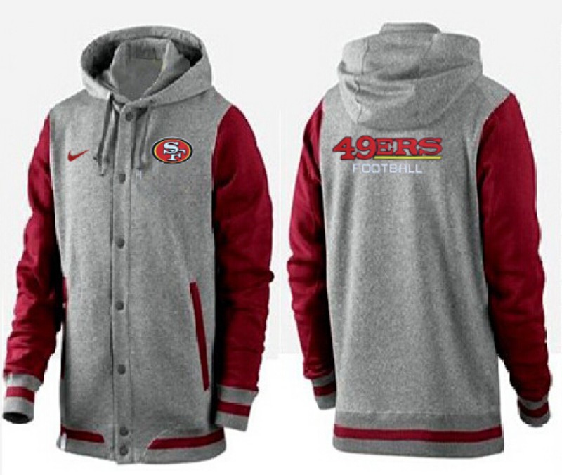 NFL San Francisco 49ers Grey Red Hoodie