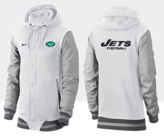 NFL New York Jets White Grey Hoodie