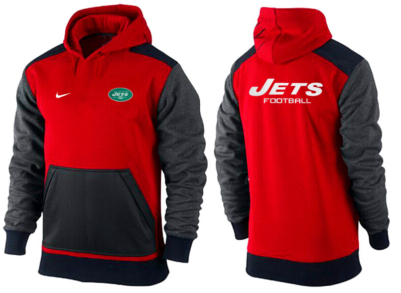 NFL New York Jets Red Black Hoodie 2