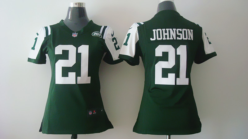 Nike New York Jets #21 Johnson Green Women Jersey