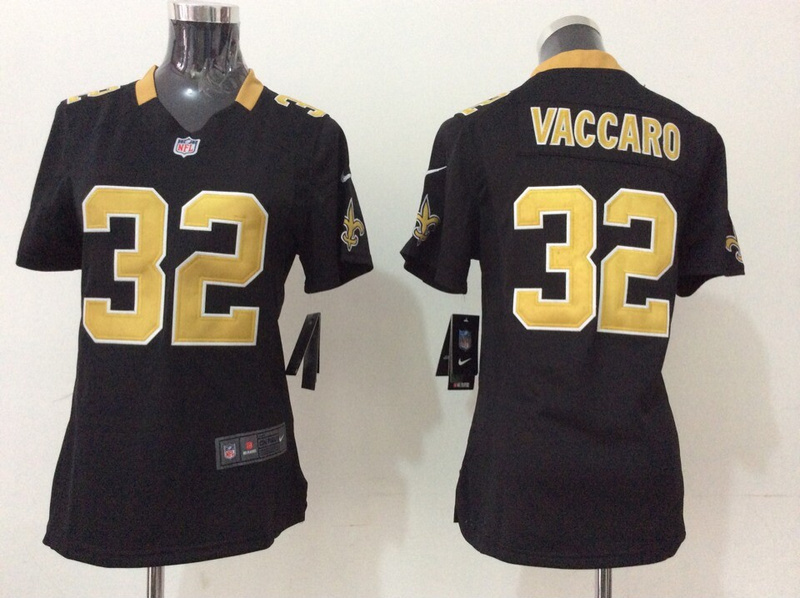 NFL New Orleans saints #32 Vaccaro Black Women Jersey