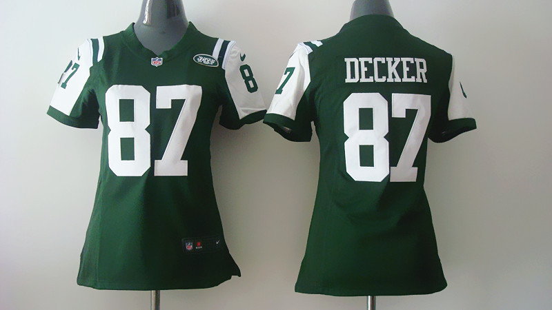 Nike New York Jets #87 Decker Green Women Jersey
