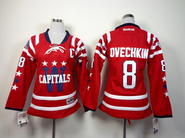 NHL Washington Capitals #8 Ovechkin Red Women Jersey