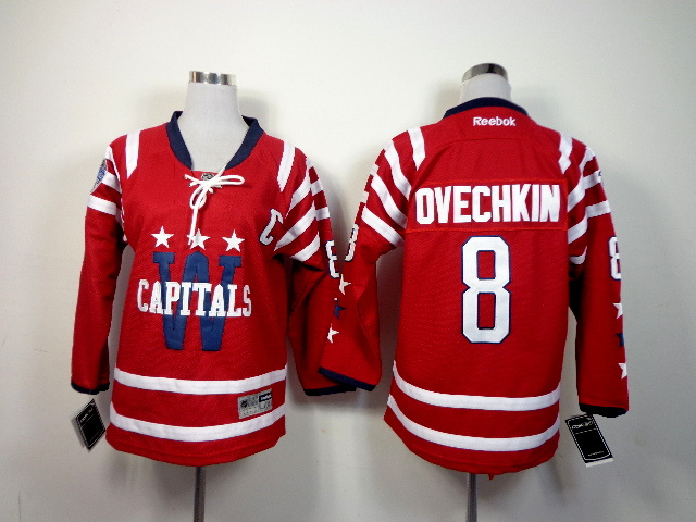 NHL Washington Capitals #8 Ovechkin Red Youth Jersey