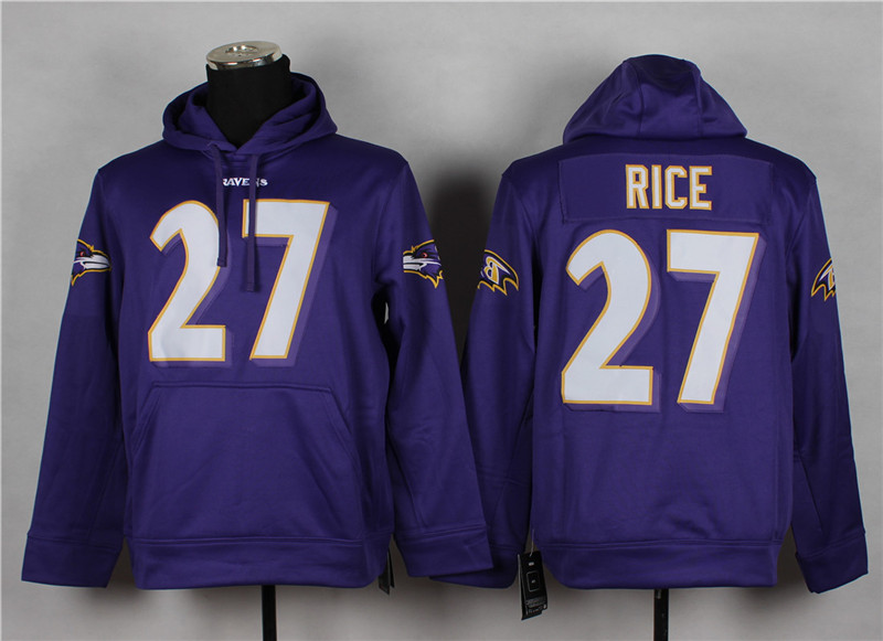 NFL Baltimore Ravens #27 Rice Purple Hoodie