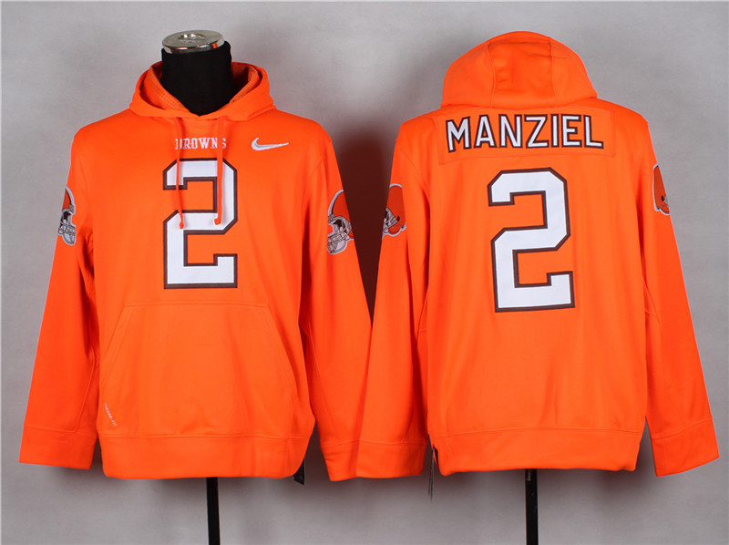NFL Cleveland browns #2 Manziel Orange Color Hoodie