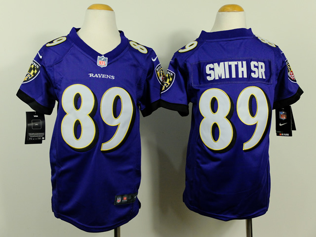 Nike NFL Baltimore Ravens #89 Smith SR Purple Youth Jersey