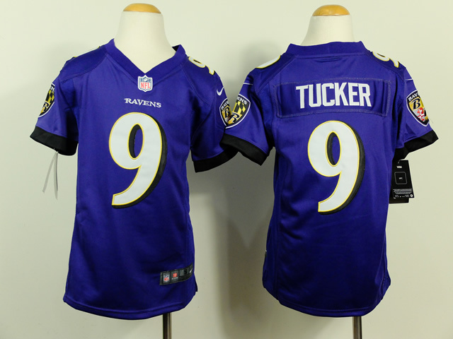 Nike NFL Baltimore Ravens #9 Tucker Purple Youth Jersey