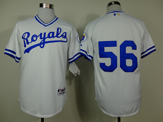 MLB Kansas City Royals #56 White 1974th Throwback Jersey