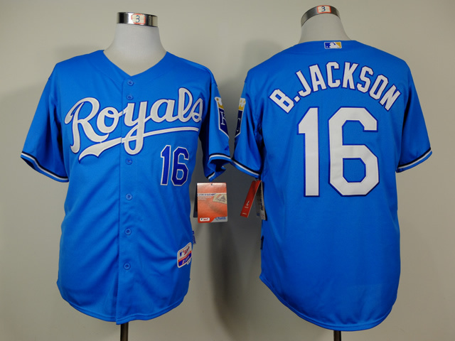 MLB Kansas City royals #16 Bo Jackson Blue Jersey