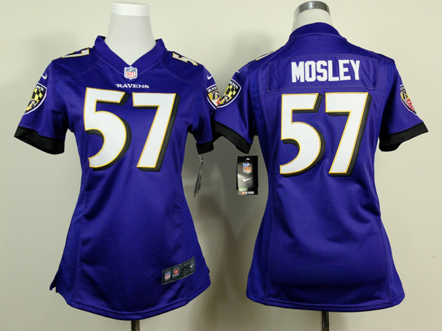 Nike NFL Baltimore Ravens #57 Mosley Purple Women Jersey