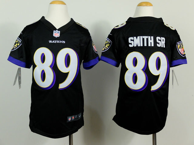 Nike NFL Baltimore Ravens #89 Smith SR Black Youth Jersey