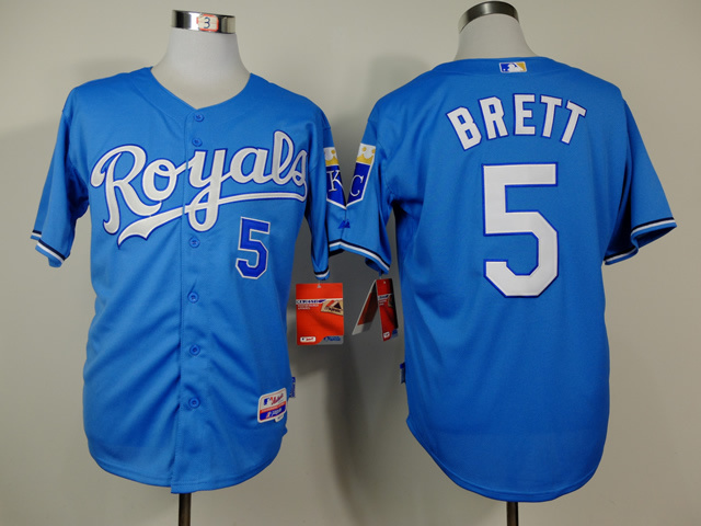 MLB Kansas City Royals #5 Brett Blue Jersey