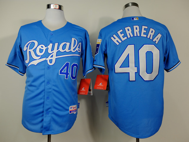 MLB Kansas City Royals #40 Herrera Blue Jersey