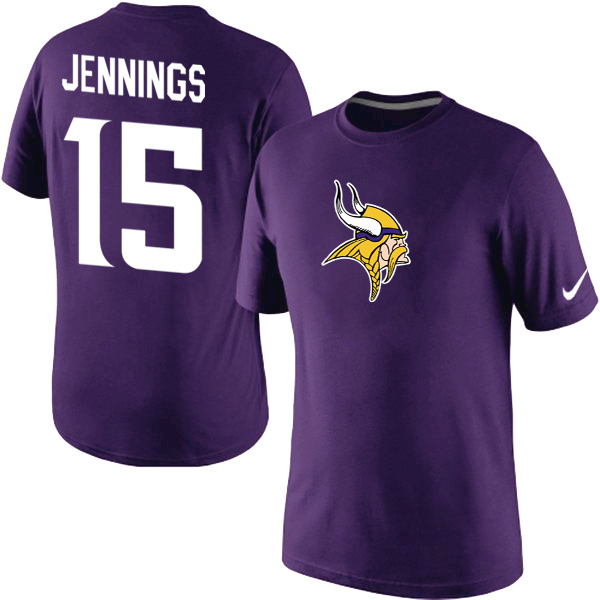 NFL Minnesota Vikings #15 Jennings Purple T-Shirt