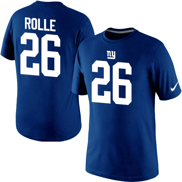 NFL New York Giants #26 Rolle Blue T-Shirt
