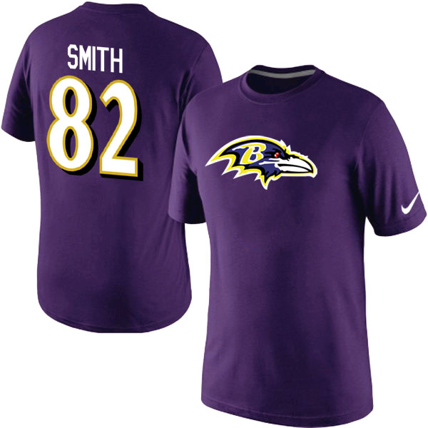NFL Baltimore Ravens #82 Smith Purple Color T-Shirt