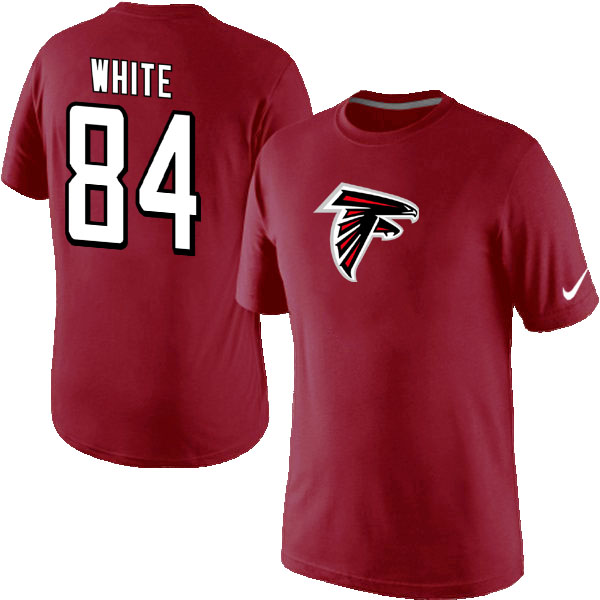 NFL Atlanta Falcons #84 White Red T-Shirt