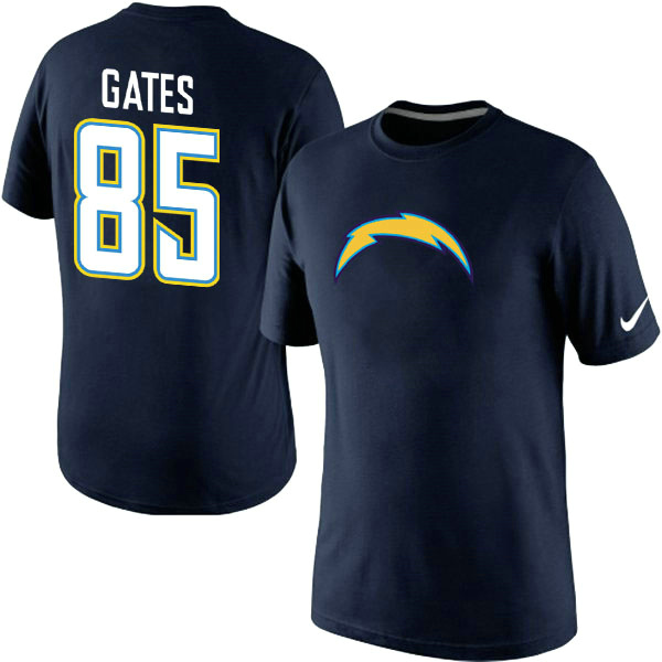 NFL San Diego Chargers #85 Gates Blue T-Shirt